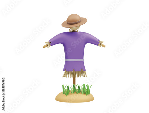 Scarecrow icon 3d rendering illustration. Scarecrow icon 3d
