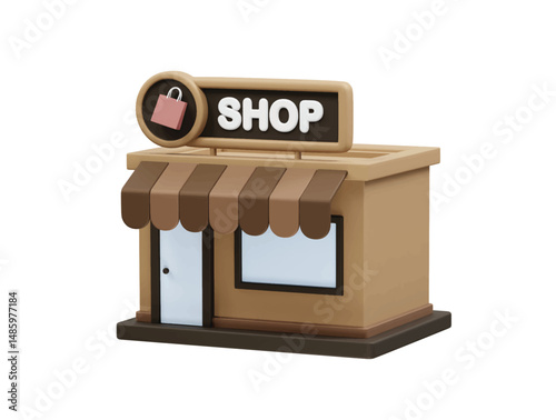 Store shop 3D Icon illustration render