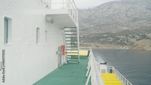 Ferry ship empty deck
