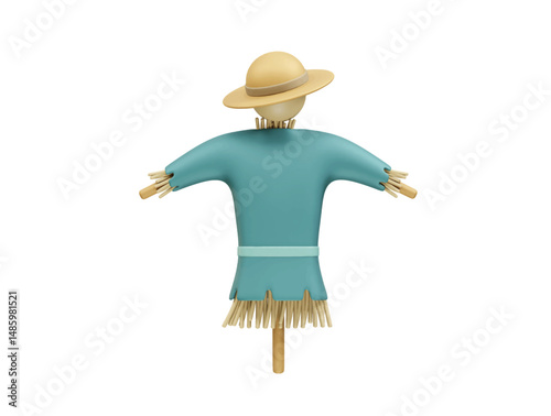 Scarecrow icon 3d rendering illustration