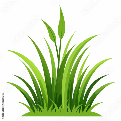 Vibrant Green Grass Illustration for Nature Designs