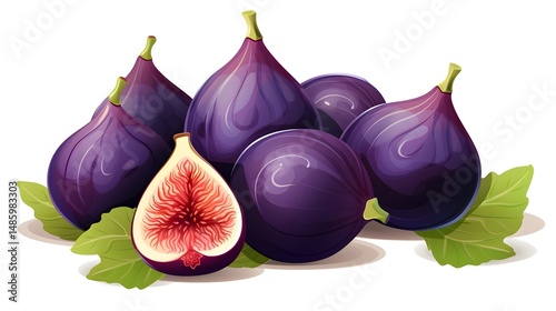 Professional Vector Illustration of Cartoon Fig Suitable for Various Design Projects