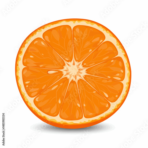Orange slice showcases vibrant orange hues, juicy pulp, and segmented structure