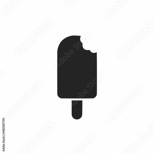 Bitten, stylized food depiction with negative space on a contrasting background