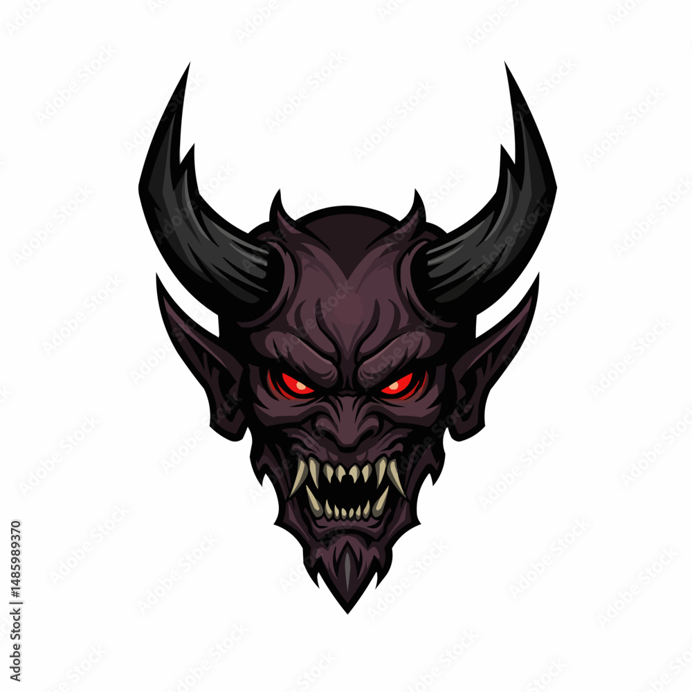 Illustration depicting a stylized, partially visible creature with large horns Illustration depicting a stylized, partially visible creature with large horns