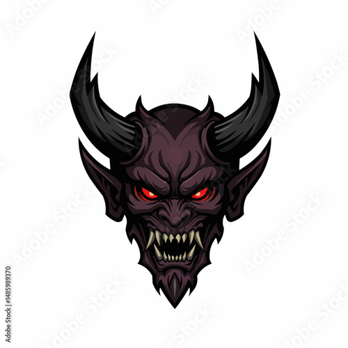 Illustration depicting a stylized, partially visible creature with large horns