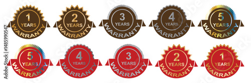 Warranty stamp, seal. Vector badge, icon template. Illustration isolated on white background. Eps 10.