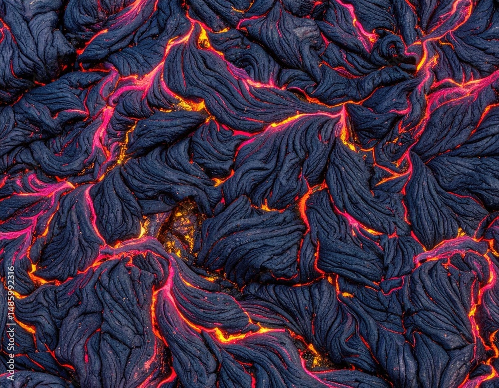 Obraz premium Closeup View Of Molten Lava Flow Texture