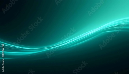 Surreal light trail fading through teal and jade tones, minimal gradient art