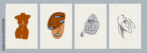 Minimalist Line Art Figures Set