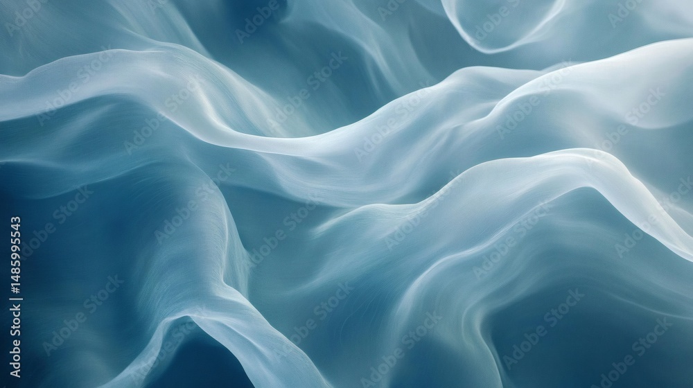 Fototapeta premium A mesmerizing abstract composition showcasing smooth, flowing blue shapes and textures.