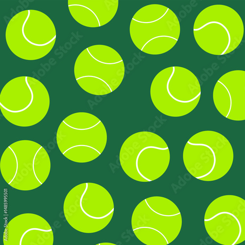 tennis balls seamless pattern. Tennis ball pattern seamless repeat in cartoon style vector illustration
