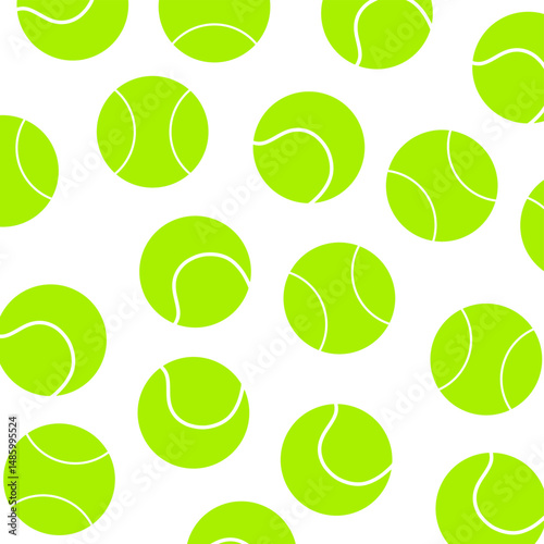 Tennis ball pattern. Vector seamless pattern or background with tennis balls