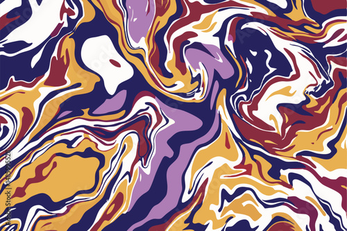 Abstract colorful swirls and marbling pattern on a white background artwork