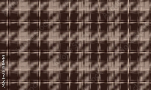 Plaid fabric pattern, brown, cream, seamless for textile and design clothes skirt pants apron tablecloth blanket or decoration. Vector illustration.