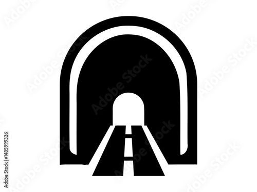 Tunnel Asphalt Road Icon Vector Illustration Design