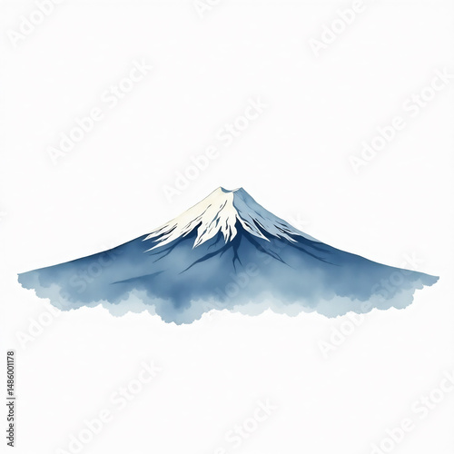 Minimalist Watercolor Mount Fuji