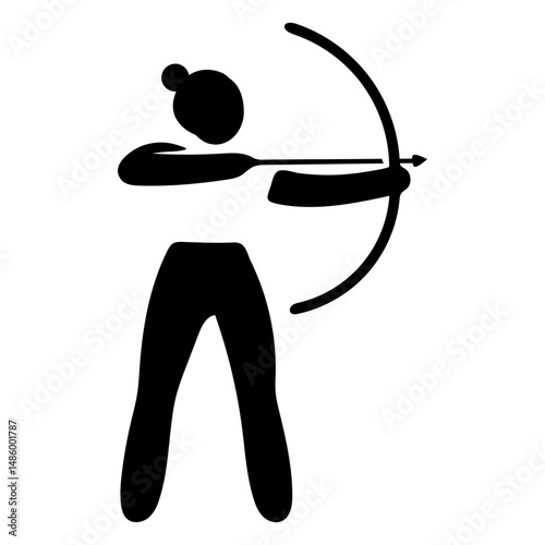 Woman sport pictogram archery
