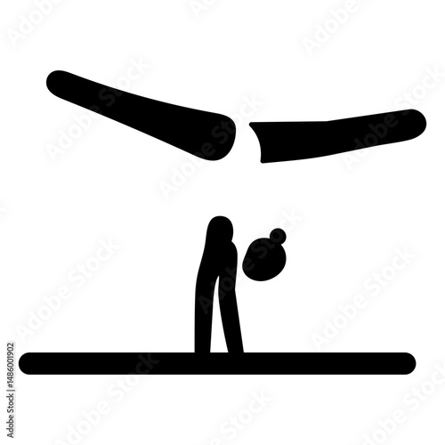 Woman sport pictogram gymnastics beam