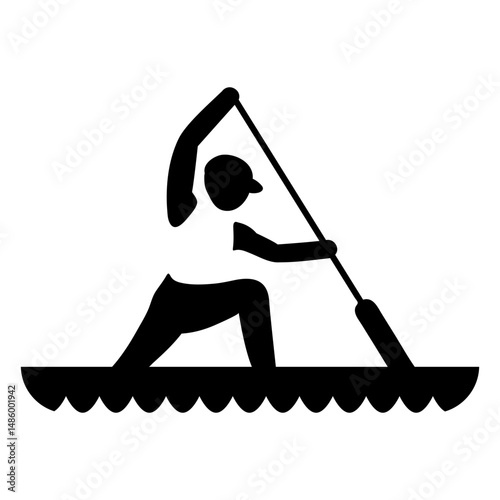 Man sport pictogram rowing single