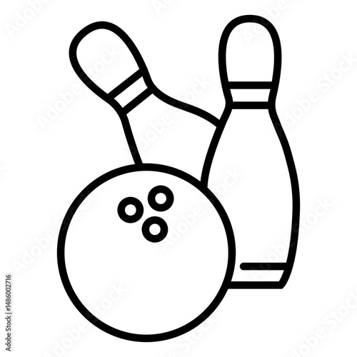 Bowling pins falling icon