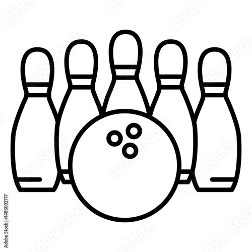 Bowling pins and ball icon