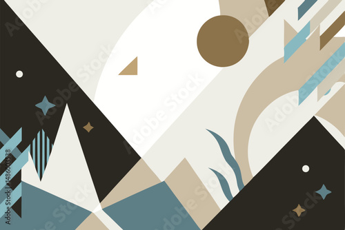 Abstract geometric design with neutral colors and transparency for versatile applications