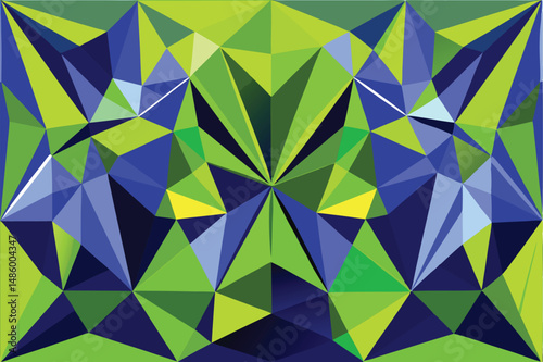 Abstract geometric pattern in green and blue tones suitable for various designs
