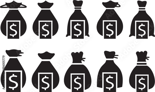 Money Bag with Dollar Icon – Vector Illustration of Finance, Investment Return, and Cash Flow Concepts in Minimal Cartoon Style.