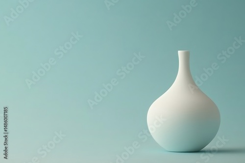 Minimalist vase on pastel blue background
