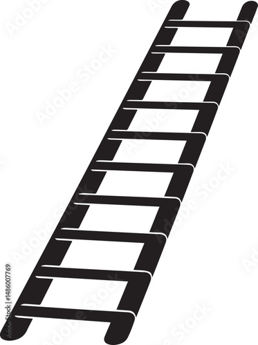 Ladder Silhouette Black vector in image