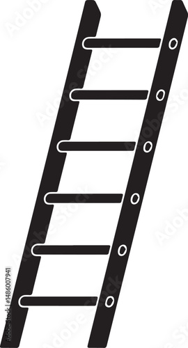 Ladder Silhouette Black vector in image