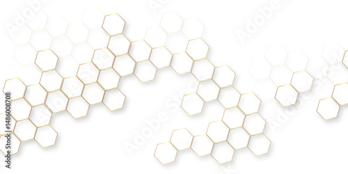 Abstract white hexagon background, Seamless pattern with hexagon. hexagonal white hexagons honeycomb wallpaper, abstract white hexagon concept background, soft white background.