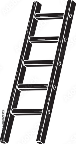 Ladder Silhouette Black vector in image
