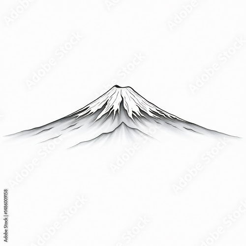 Textured Line Art Mount Fuji