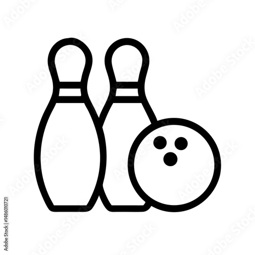 Icon of a bowling ball and pins representing the sport