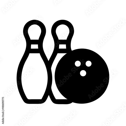 Icon of a bowling ball and pins representing the sport