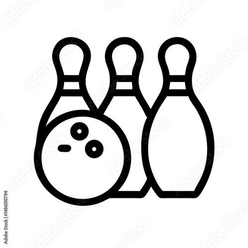 Icon of a bowling ball and pins representing the sport