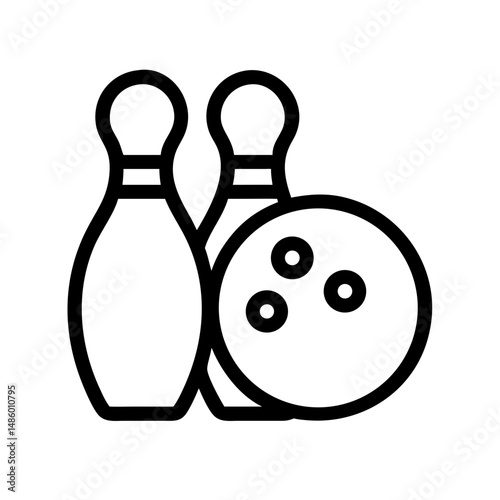 Icon of a bowling ball and pins representing the sport