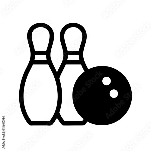 Icon of a bowling ball and pins representing the sport
