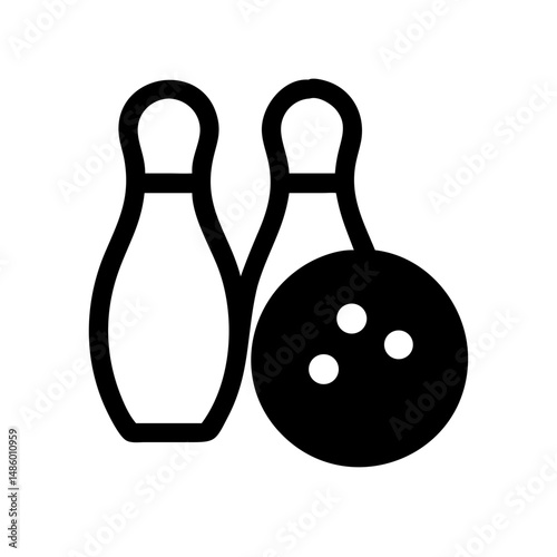 Icon of a bowling ball and pins representing the sport