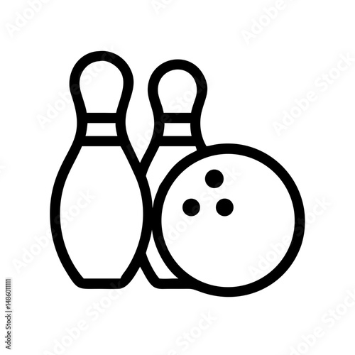 Icon of a bowling ball and pins representing the sport