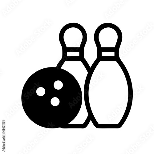 Icon of a bowling ball and pins representing the sport