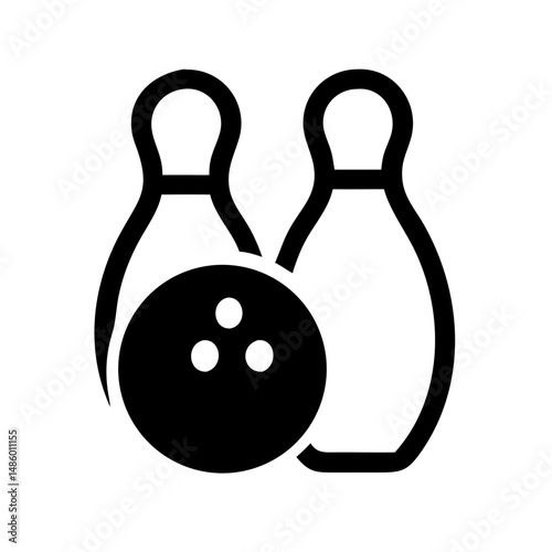 Icon of a bowling ball and pins representing the sport