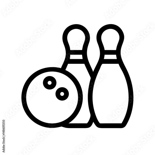 Icon of a bowling ball and pins representing the sport