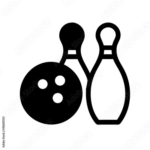 Icon of a bowling ball and pins representing the sport