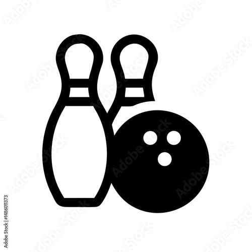 Icon of a bowling ball and pins representing the sport