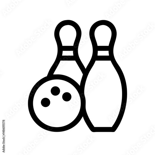 Icon of a bowling ball and pins representing the sport