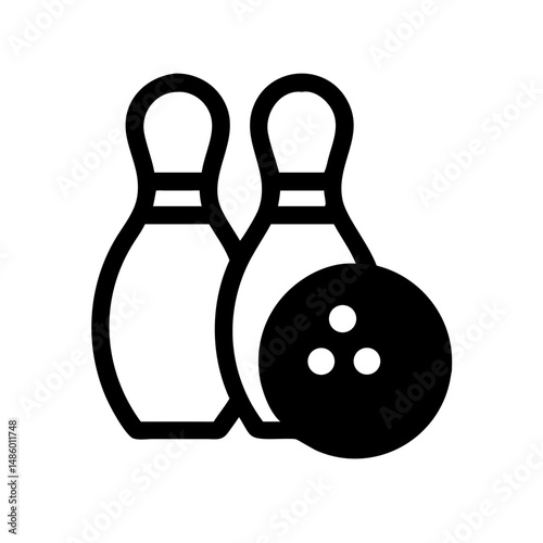 Icon of a bowling ball and pins representing the sport