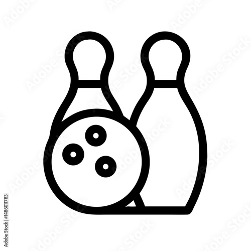 Icon of a bowling ball and pins representing the sport